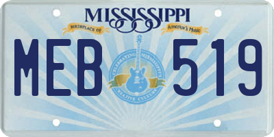 MS license plate MEB519