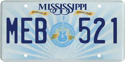 MS license plate MEB521