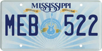 MS license plate MEB522