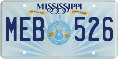 MS license plate MEB526