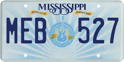 MS license plate MEB527