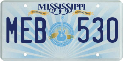 MS license plate MEB530