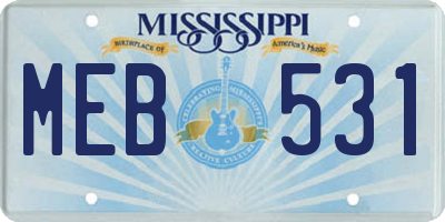 MS license plate MEB531