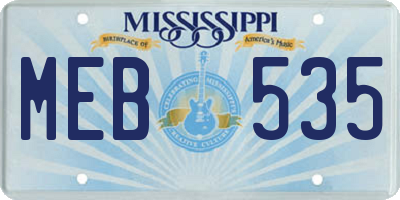 MS license plate MEB535
