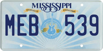 MS license plate MEB539