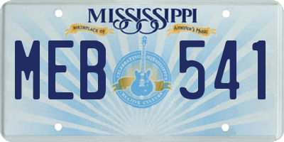 MS license plate MEB541
