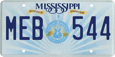 MS license plate MEB544