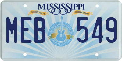 MS license plate MEB549