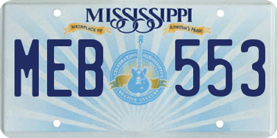 MS license plate MEB553