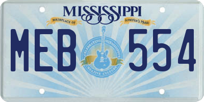 MS license plate MEB554