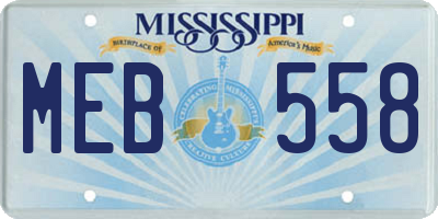 MS license plate MEB558