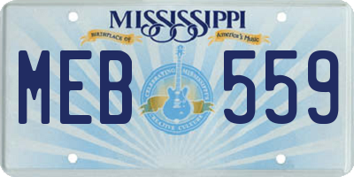 MS license plate MEB559