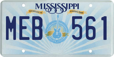 MS license plate MEB561
