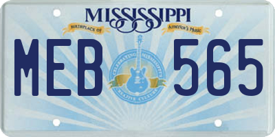 MS license plate MEB565