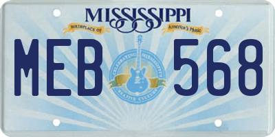 MS license plate MEB568