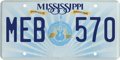 MS license plate MEB570
