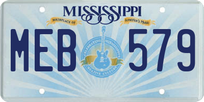 MS license plate MEB579