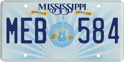 MS license plate MEB584
