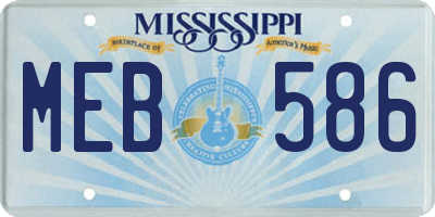 MS license plate MEB586