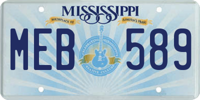 MS license plate MEB589