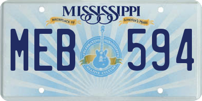 MS license plate MEB594