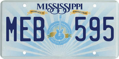 MS license plate MEB595