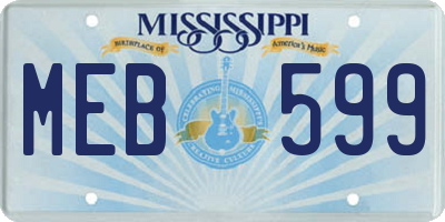 MS license plate MEB599