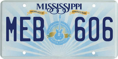 MS license plate MEB606