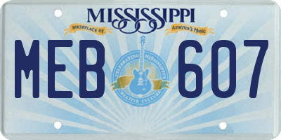 MS license plate MEB607