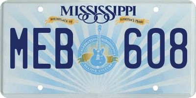 MS license plate MEB608