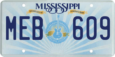 MS license plate MEB609
