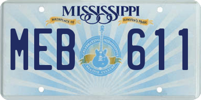 MS license plate MEB611