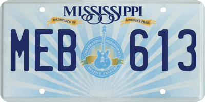 MS license plate MEB613