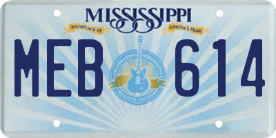 MS license plate MEB614