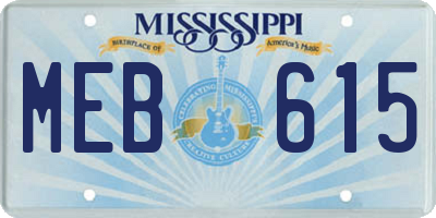MS license plate MEB615