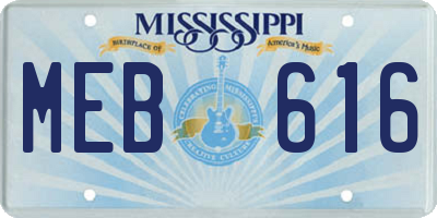 MS license plate MEB616