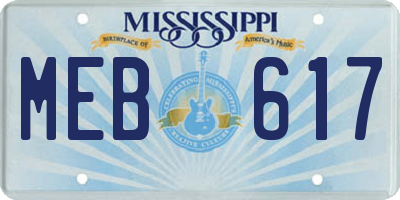 MS license plate MEB617