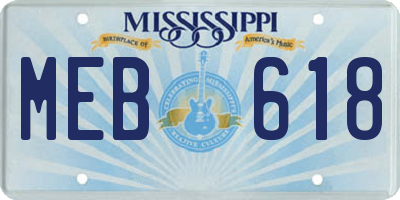 MS license plate MEB618