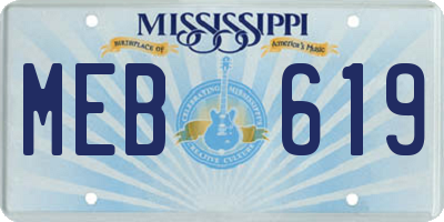 MS license plate MEB619