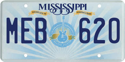 MS license plate MEB620