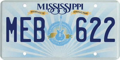 MS license plate MEB622