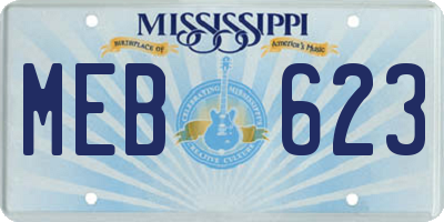 MS license plate MEB623