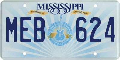 MS license plate MEB624