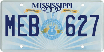 MS license plate MEB627