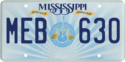 MS license plate MEB630