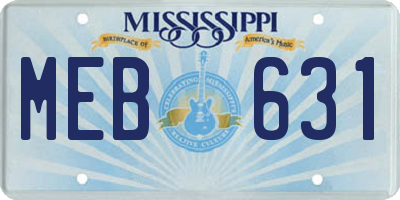 MS license plate MEB631