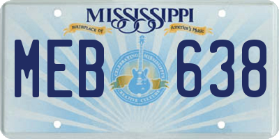 MS license plate MEB638