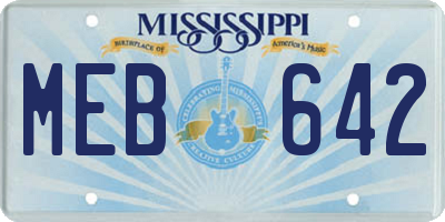 MS license plate MEB642