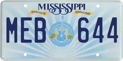 MS license plate MEB644