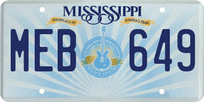MS license plate MEB649
